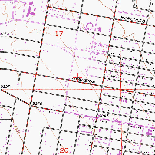 Topographic Map of San Bernardino County Sheriff's Department / Hesperia Police Department, CA