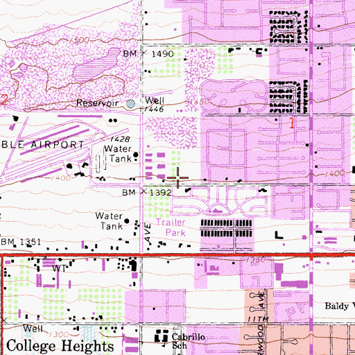 Topographic Map of Upland Police Department, CA