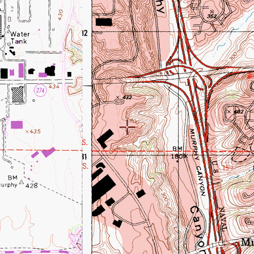 Topographic Map of San Diego County Sheriff Dept, CA