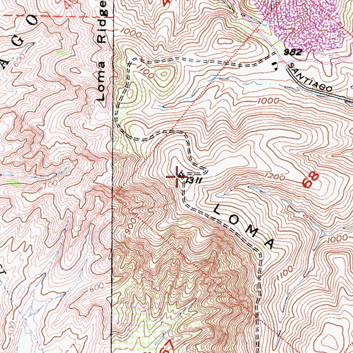 Topographic Map of Orange County Sheriffs Department, CA