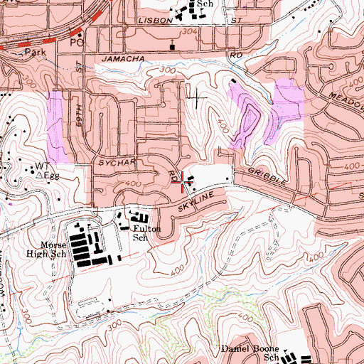 Topographic Map of San Diego Police Department - Southeastern Division, CA