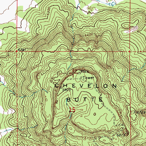 Topographic Map of Chevelon Butte, AZ