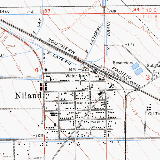 Topographic Map of Imperial County Sheriff's Office - Niland, CA