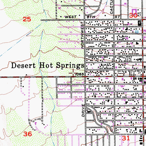 Topographic Map of Desert Hot Springs Police Department, CA