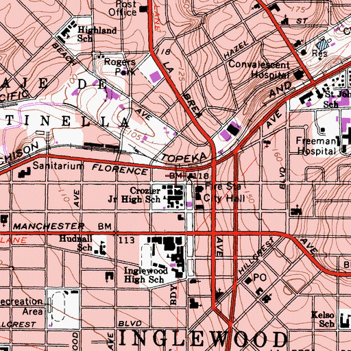 Topographic Map of Los Angeles County Sheriff, CA