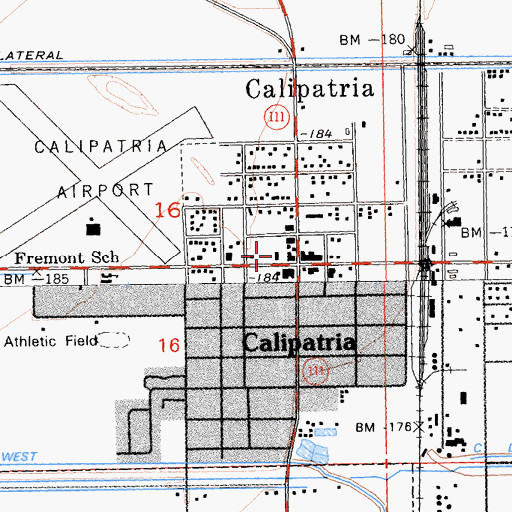 Topographic Map of Calipatria Police Department, CA