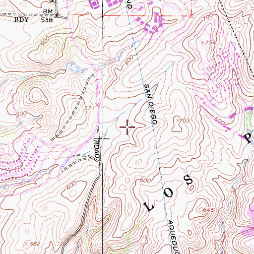 Topographic Map of San Diego Police Department - Northeastern Division, CA