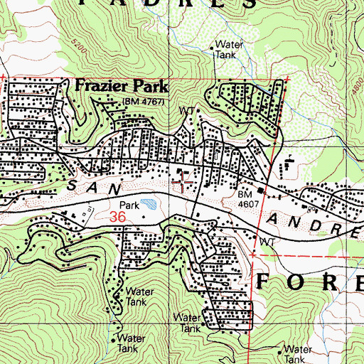 Topographic Map of Kern County Sheriff's Department, CA