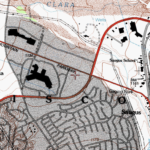 Topographic Map of Santa Clarita Sheriff Station, CA