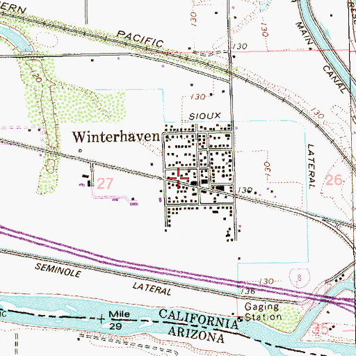 Topographic Map of Imperial County Sheriff's Office Winterhaven Station, CA