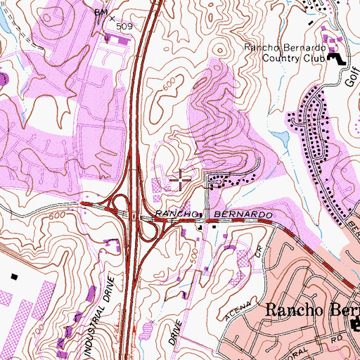 Topographic Map of San Diego Police Department - Rancho Bernardo Storefront, CA