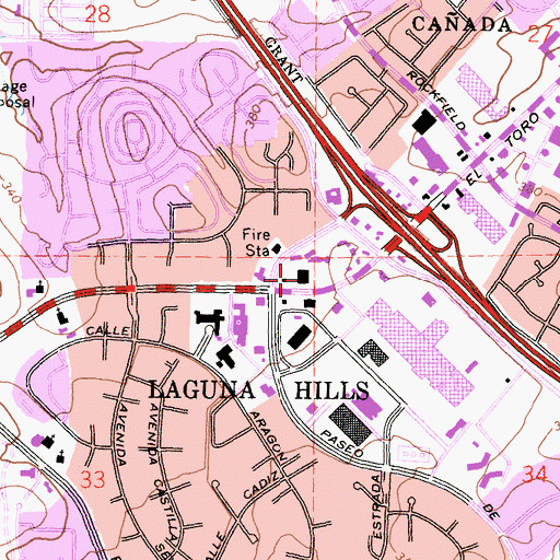 Topographic Map of Laguna Hills Police Department, CA