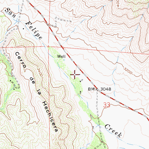 Topographic Map of San Diego County Sheriff's Office Ranchita Substation, CA