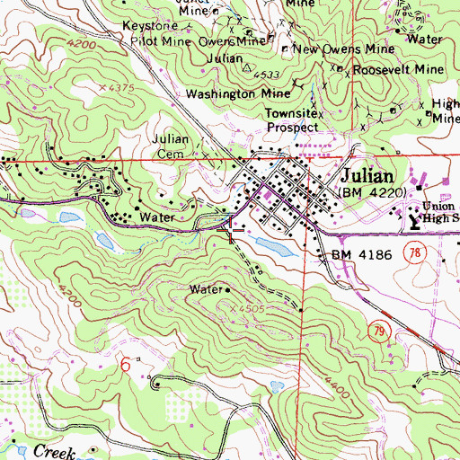 Topographic Map of San Diego County Sheriff's Department, CA