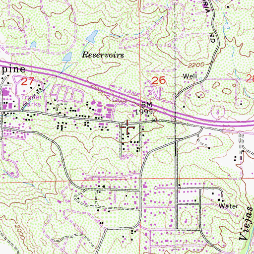 Topographic Map of San Diego County Sheriff's Office Alpine Station, CA