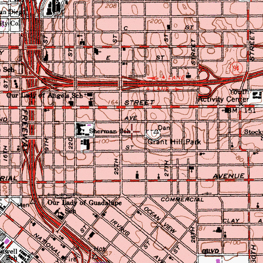 Topographic Map of San Diego Police Department - Logan Heights Storefront, CA