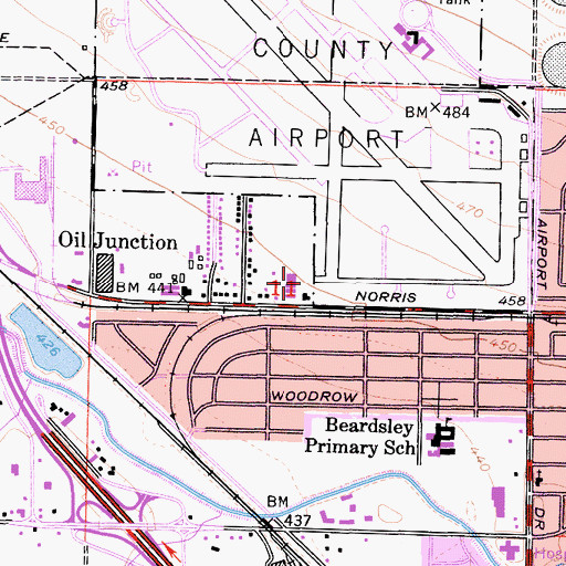 Topographic Map of Kern County Sheriff's Office, CA