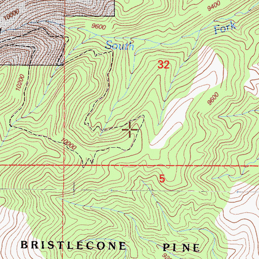 Topographic Map of Methuselah Trail, CA