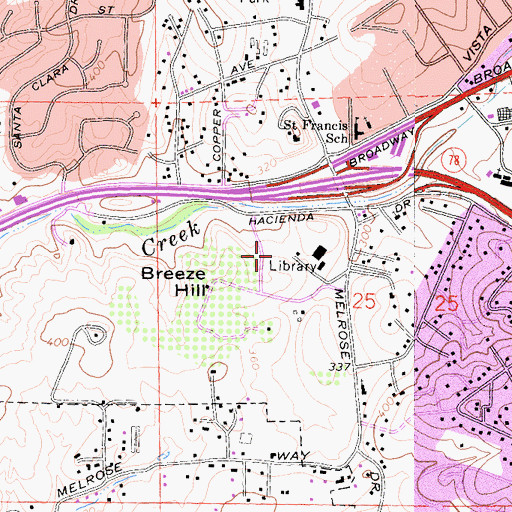 Topographic Map of San Diego County Sheriff's Office Vista Station, CA