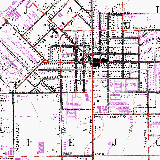 Topographic Map of San Jacinto Police Department, CA