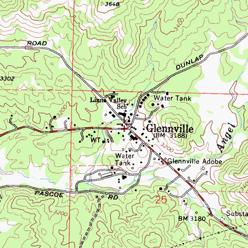 Topographic Map of Kern County Sheriff's Office - Glennville Substation, CA