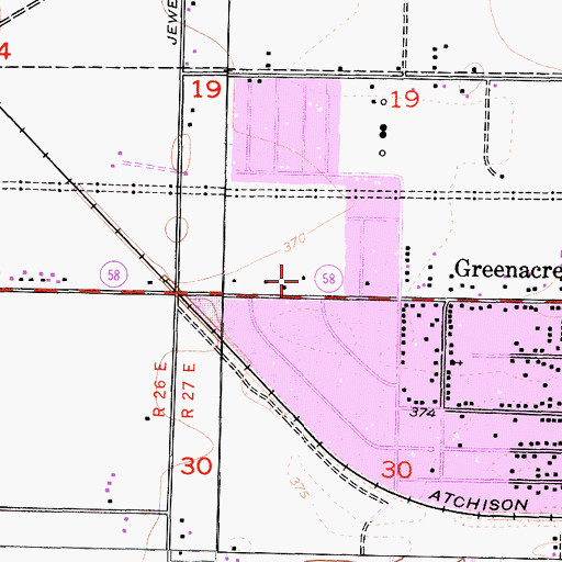 Topographic Map of Kern County Sheriff's Office - Rosedale Substation, CA
