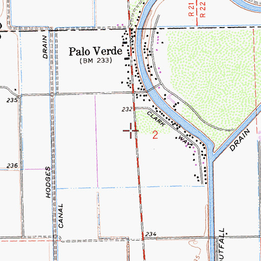 Topographic Map of Imperial County Sheriff's Office Palo Verde Station, CA