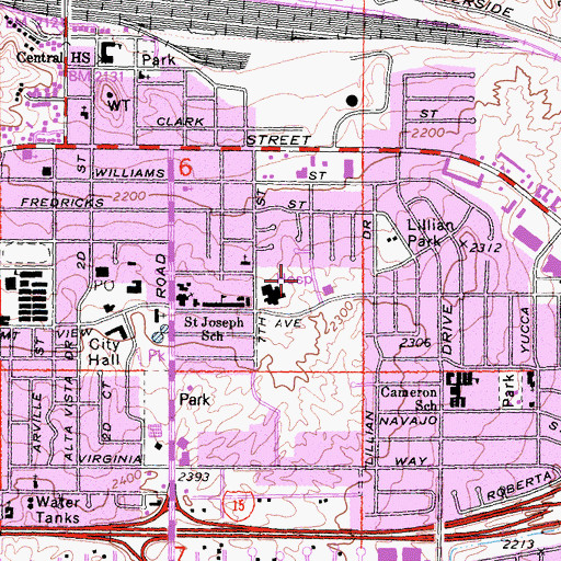 Topographic Map of Barstow Police Department Annex, CA