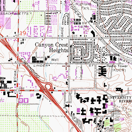 Topographic Map of University of California Police Department, CA