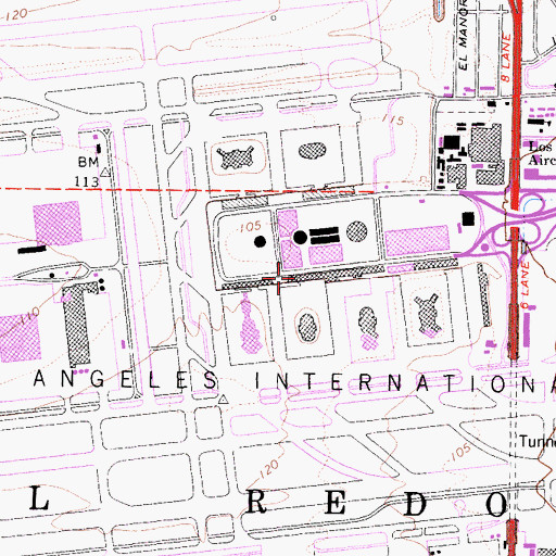 Topographic Map of Los Angeles Police Department - Pacific LAX Substation, CA