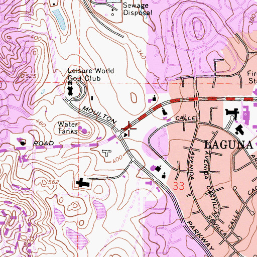 Topographic Map of Orange County Sheriff's Department - Laguna Woods Police Services, CA