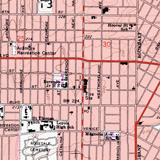 Topographic Map of Los Angeles Police Department - Olympic Community Station, CA
