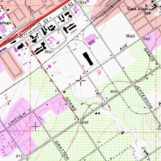 Topographic Map of California Highway Patrol Riverside, CA