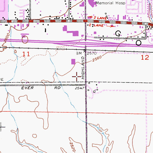 Topographic Map of California Highway Patrol - San Gorgonio Pass, CA