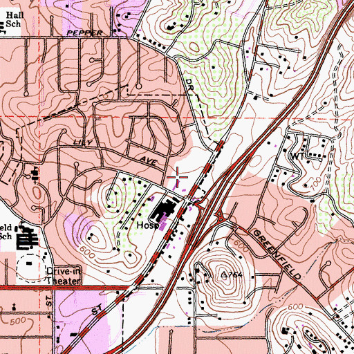 Topographic Map of California Highway Patrol Area Office - El Cajon, CA