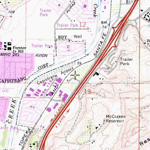 Topographic Map of California Highway Patrol - Capistrano, CA