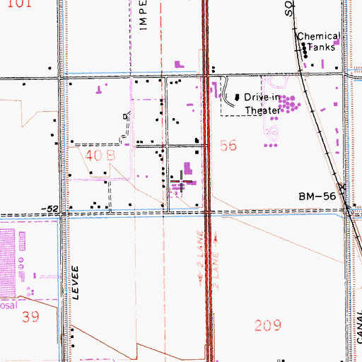 Topographic Map of California Highway Patrol Border Division - El Centro, CA