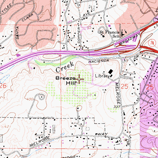 Topographic Map of California Highway Patrol Area Office - Oceanside, CA