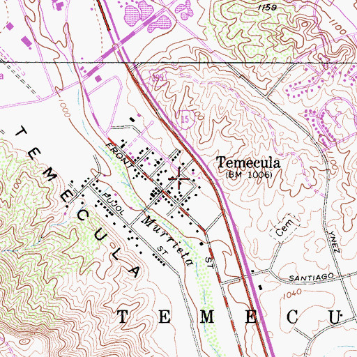 Topographic Map of Temecula Police Department - Old Town Storefront, CA