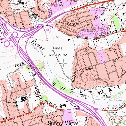 Topographic Map of National City Police Department Storefront, CA