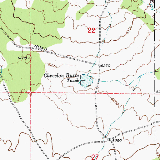 Topographic Map of Chevelon Butte Tank, AZ