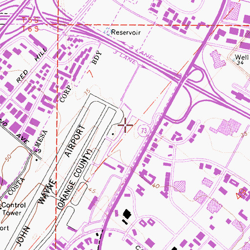 Topographic Map of Airport Police Station, CA