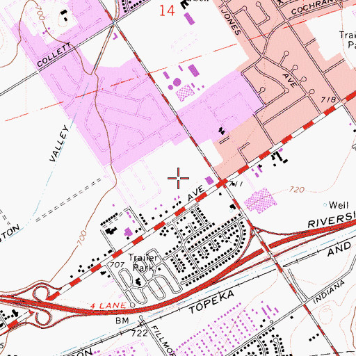Topographic Map of Riverside Police Department - La Sierra Police Center, CA