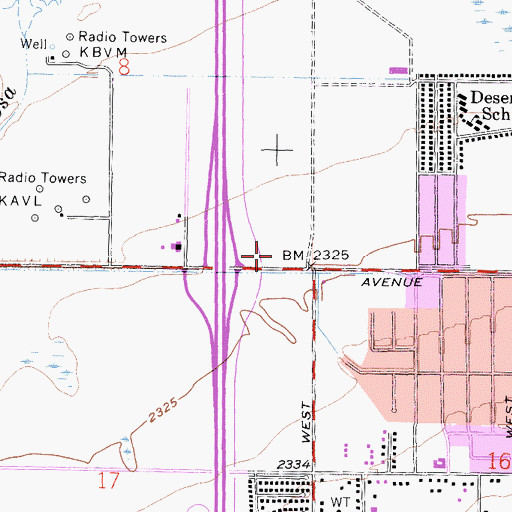 Topographic Map of California Highway Patrol - Antelope Valley, CA