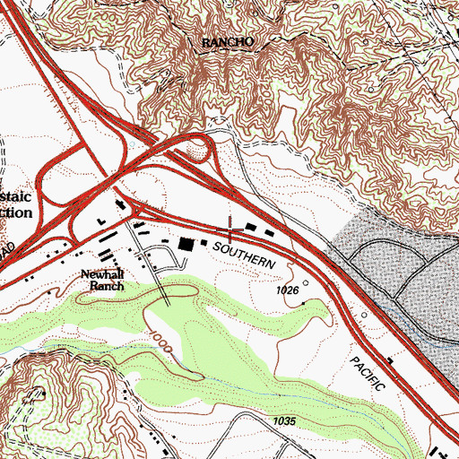 Topographic Map of California Highway Patrol - Newhall, CA