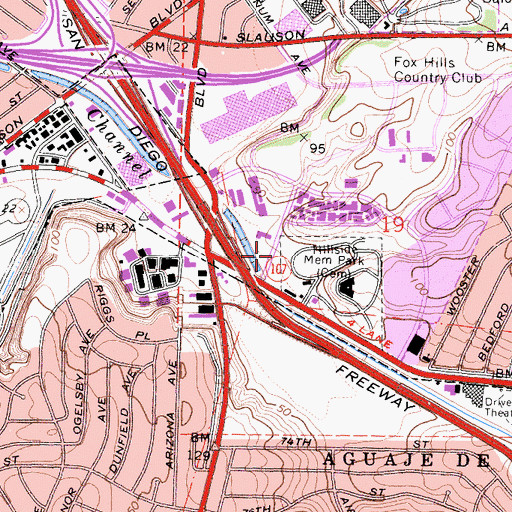 Topographic Map of California Highway Patrol - West Los Angeles, CA