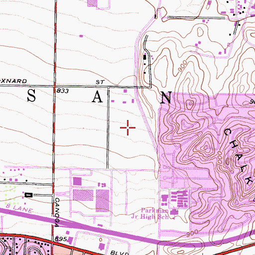 Topographic Map of California Highway Patrol - West Valley, CA