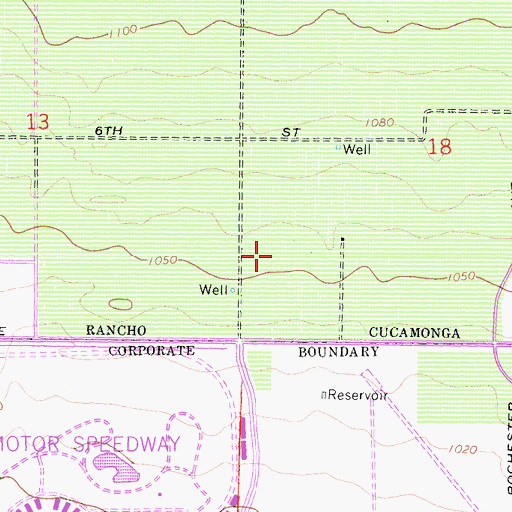 Topographic Map of California Highway Patrol - Rancho Cucamonga, CA
