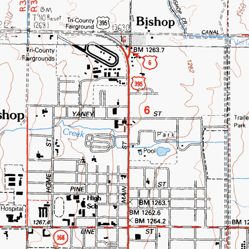 Topographic Map of White Mountain Ranger Station, CA