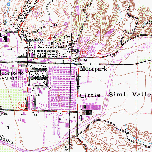 Topographic Map of California Highway Patrol - Moorpark, CA